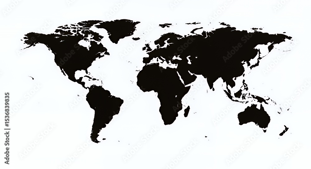 Obraz premium Global Map: A Monochrome World View