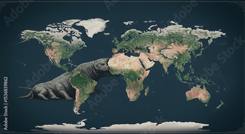 World Map Beast: A Unique Artistic Representation of Global Scale