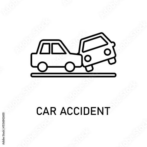 Icon a car accident, isolated against a clean background.