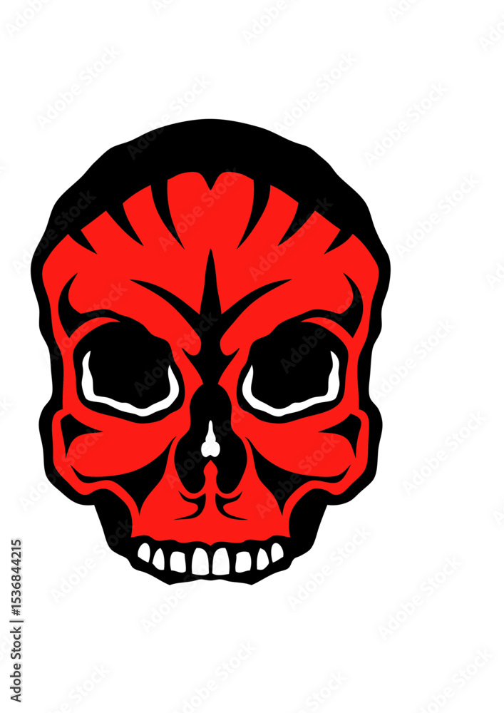 Fototapeta premium tete de mort halloween peur dessin crane