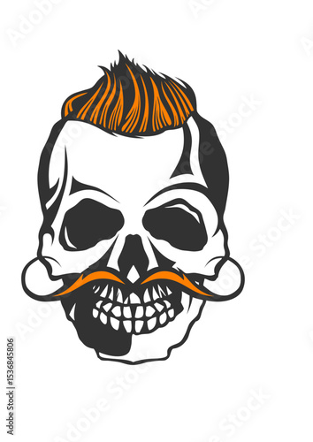 tete de mort hipster coiffure punk moustache