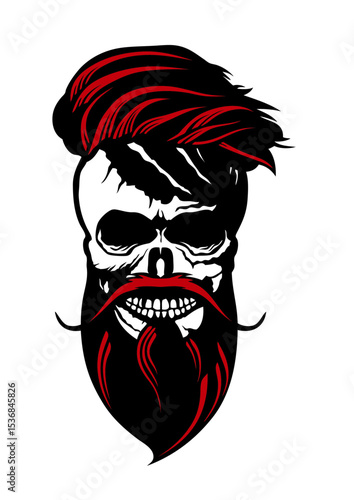 tete de mort hipster crane barbu barbe moustache