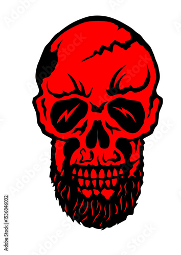 tete de mort hipster eclair barbe crane