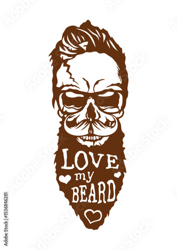 tete de mort hipster love beard citation crane
