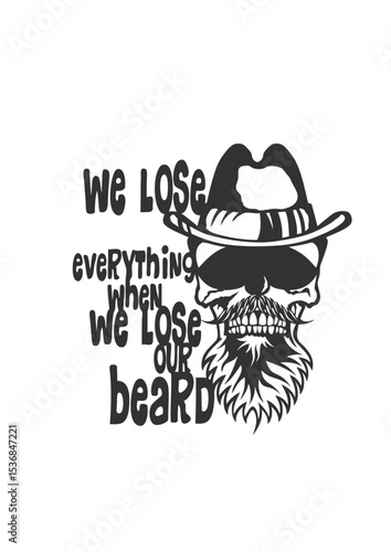 tete de mort hipster citation lose beard barbe lunette chapeau