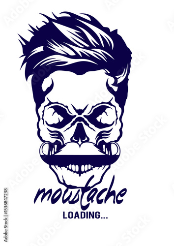 tete de mort hipster citation moustache loading progression