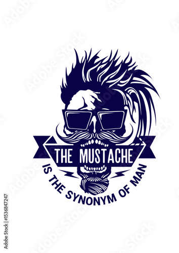 tete de mort hipster citation mustache synonym moustache punk lunette
