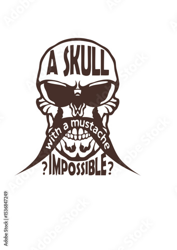  tete de mort hipster citation skull mustache impossible lunette