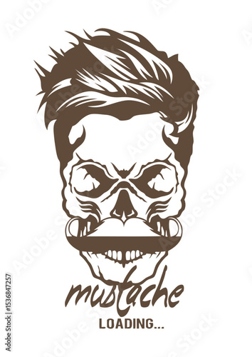 tete de mort hipster citation mustache loading progression