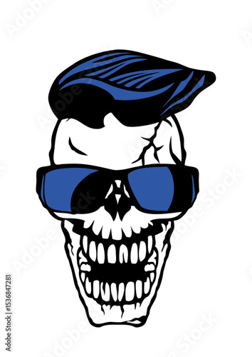 tete de mort hipster coiffure lunette soleil