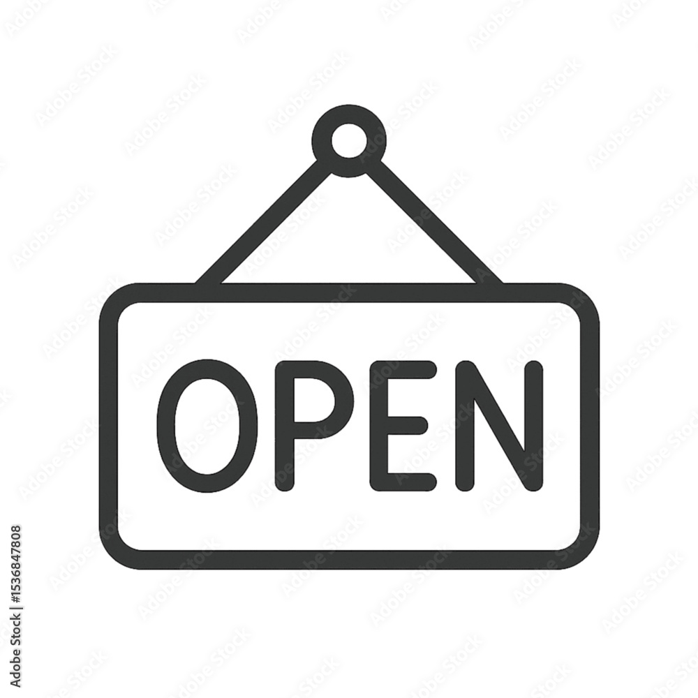 Open sign icon for restaurant, cafe with transparent background Open sign icon for restaurant, cafe with transparent background