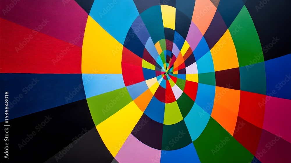 Obraz premium Abstract Colorful Spiral Painting Geometric Art