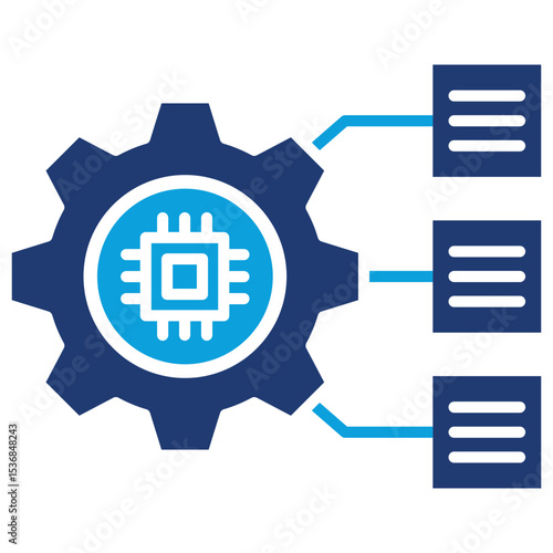 Natural Language Processing Flat Blue Icon