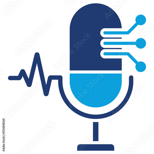Speech Recognition Flat Blue Icon