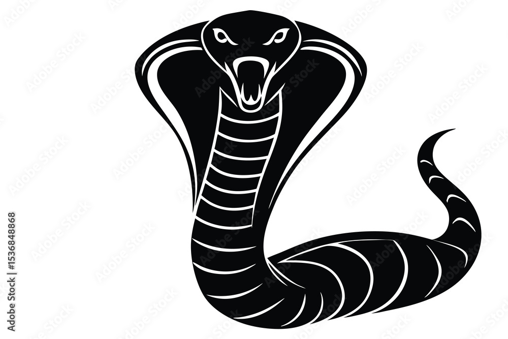 Fototapeta premium king cobra silhouette vector elements cobra snake icon Illustration.