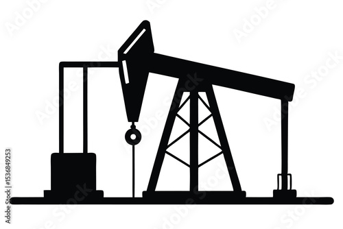 oil service station pump Silhouette Vector, oil station pump simple icon flat design.