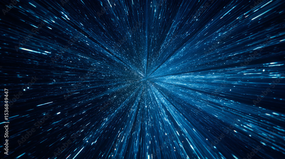 Obraz premium Abstract Blue Light Streaks, Speed, Technology Background