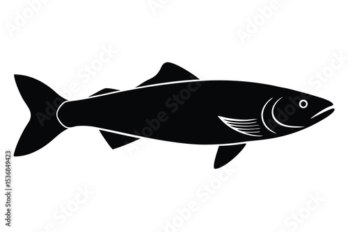 Salmon fish Silhouette Vector elements, simple elegant salmon fish icon flat design.