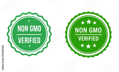 Non GMO Verified Green Stamp | Organic Food Certification Labels for Packaging and Marketing