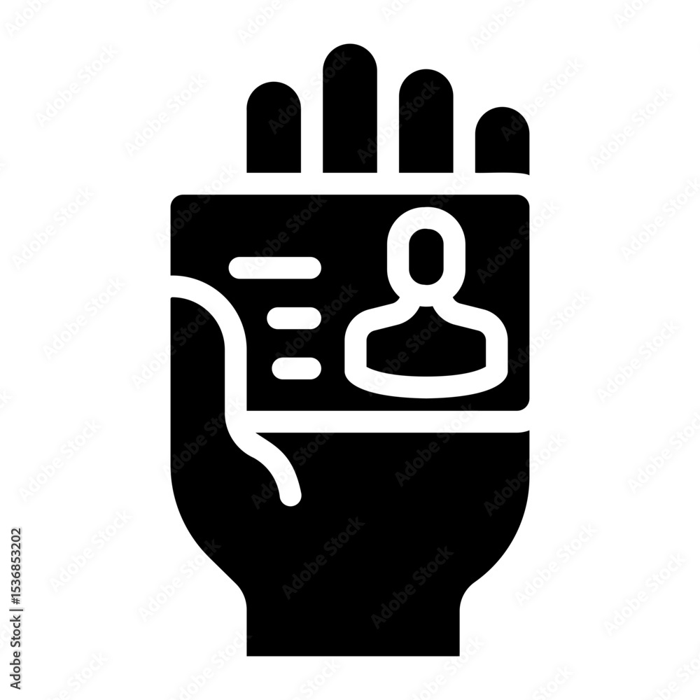 Fototapeta premium hand glyph icon