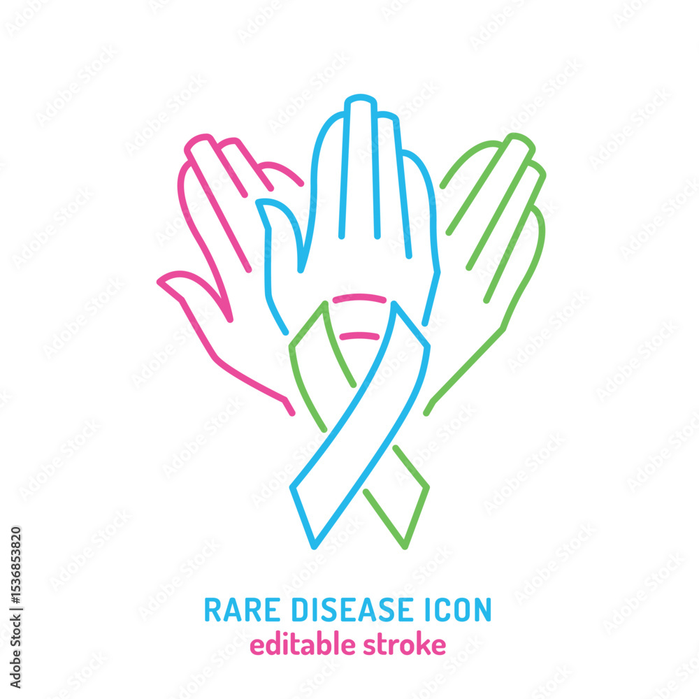 Fototapeta premium Rare disease awareness icon. Editable vector illustration