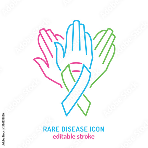 Rare disease awareness icon. Editable vector illustration