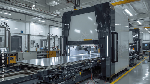 Advanced manufacturing industry metal fabrication plant, modern. 