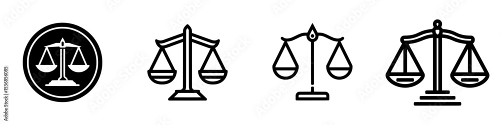 The icon for the scale of justice is related to law and justice, featuring a solid style with modern justice elements illustration The icon for the scale of justice is related to law and justice, featuring a solid style with modern justice elements illustration