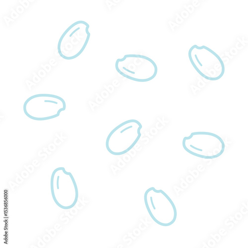 白米の粒が散らばったイラスト