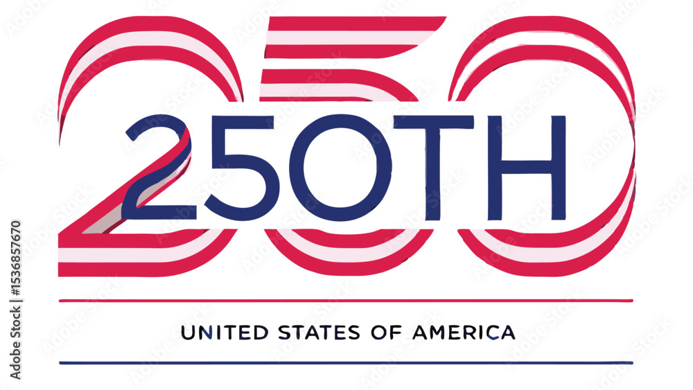 United states of america two hundred and fiftieth anniversary logo with patriotic design elements United states of america two hundred and fiftieth anniversary logo with patriotic design elements
