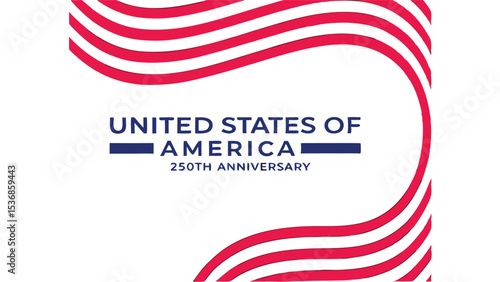 United states of america two hundred fiftieth anniversary with red and white stripes design element