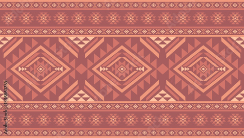 Southwest Native seamless pattern ethnic tribal Aztec geometric Navajo Native American fabric colorful design vector for textile print