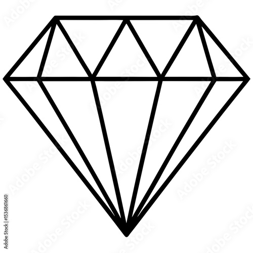 Diamond Stud Line Art