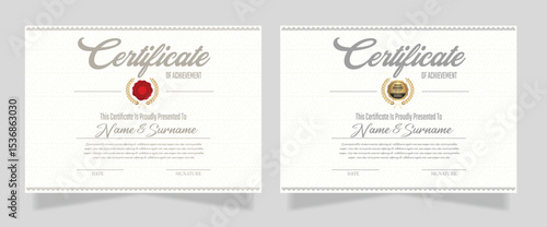Certificate of achievement or diploma template vector vintage