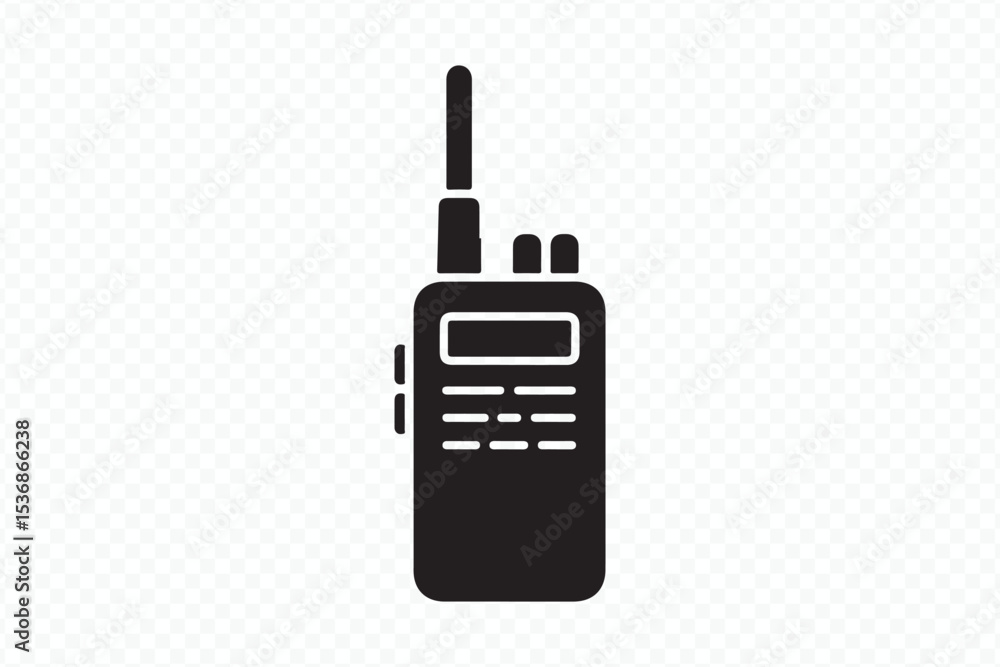 Monochrome emergency radio communication walkie talkie icon Vector Monochrome emergency radio communication walkie talkie icon Vector