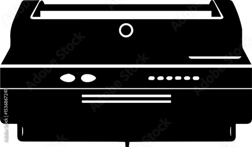 Black and White Printer Vector Icon