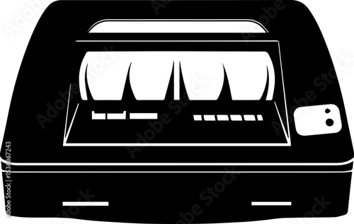 Black and White Printer Vector Icon