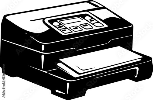 Black and White Printer Vector Icon