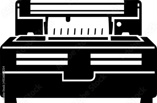 Black and White Printer Vector Icon