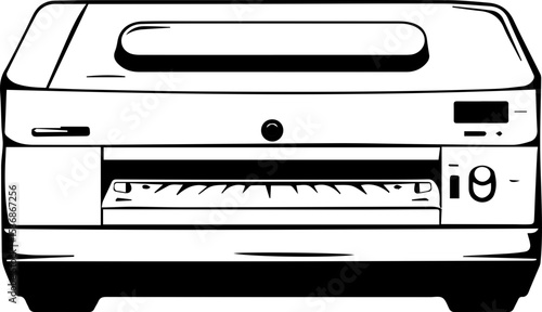Black and White Printer Vector Icon