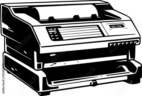 Black and White Printer Vector Icon