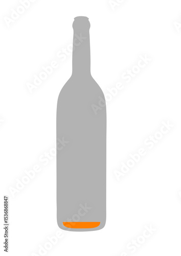 Bouteille avec fond alcool presque vide