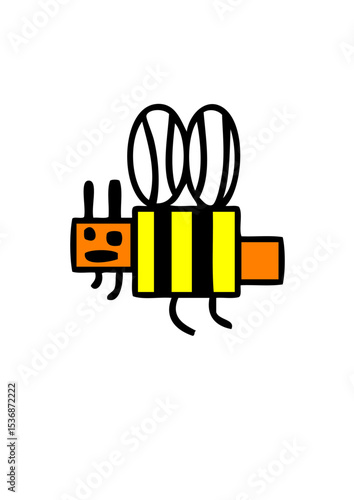 abeille face cartoon
