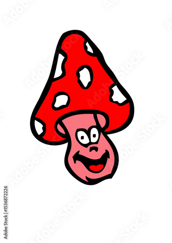 champignon face cartoon dessin