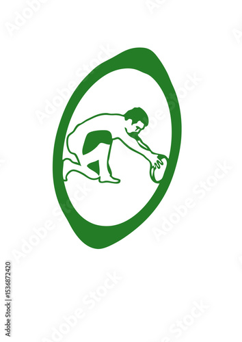 rugby logo club ballon