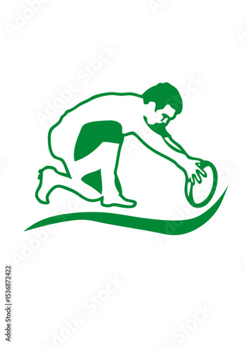 rugby logo club ballon