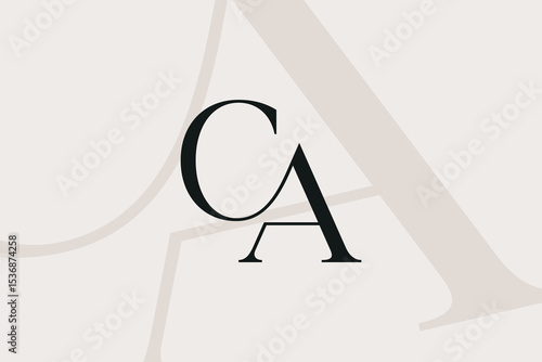 CA or AC letter logo icon design. Classic style luxury initials monogram.