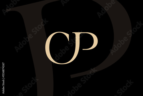 CP or PC letter logo icon design. Classic style luxury initials monogram.
