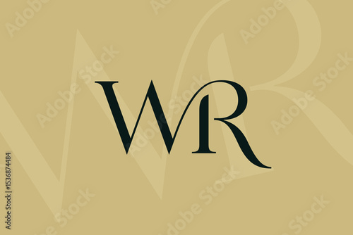 WR or RW letter logo icon design. Classic style luxury initials monogram.