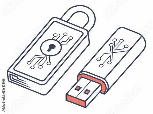 Modern Vector Icon Of A Usb Flash Drive Featuring A Padl Design